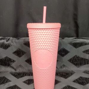 Starbucks Pink Textured Tumbler with Straw